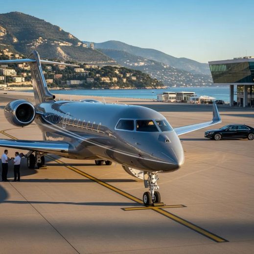 Charter-a ltd luxurious private jet at an airport, symbolizing exclusive travel experiences
