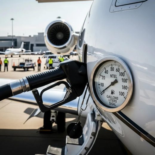 Charter-a ltd aviation fuel being pumped into a private jet, highlighting fuel costs in charter pricing