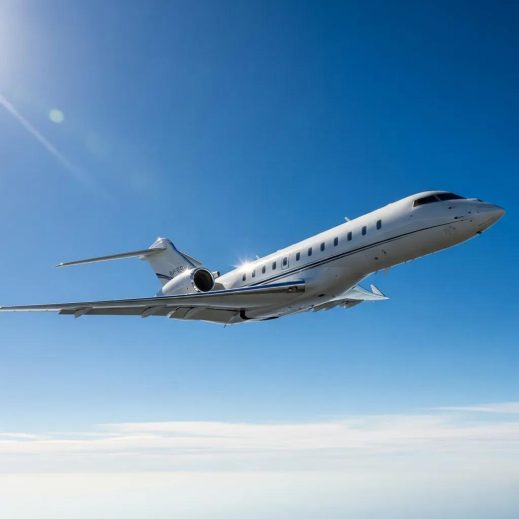 Charter-a ltd luxury private jet in flight representing high-end air travel options